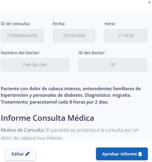 Detalle del Informe - No Aprobado